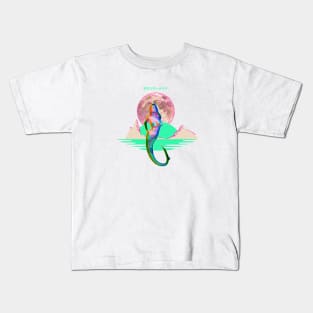 Glitchart Mermaid Vaporwave Aesthetic Kids T-Shirt